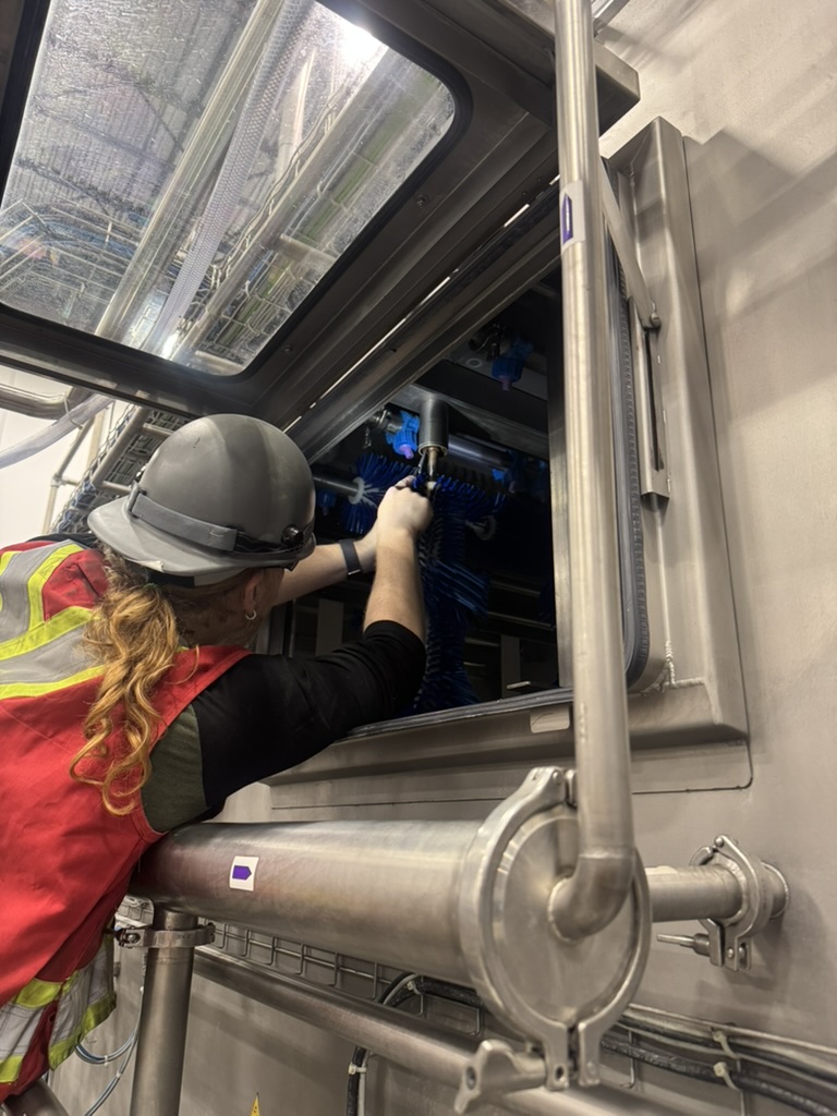 Hands-on access inside stainless steel equipment